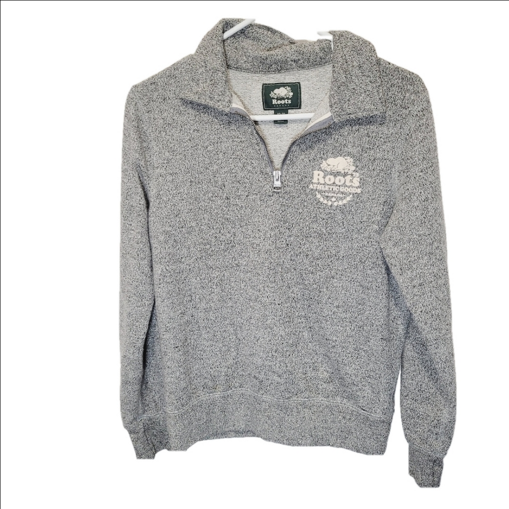 Roots 1/4 Zip Gray Long Sleeve PoloSweater